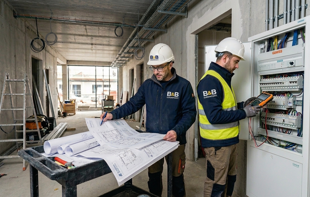 Tecnici B&B Euroimpianti al lavoro su un sopralluogo